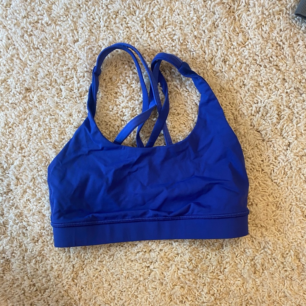Blue lululemon sports bra